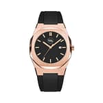 APOLLO – Rose Gold Stainless Steel Black Strap - 41mm